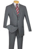 Apollo King Light Grey Poplin Suit - Modern Fit Two Button