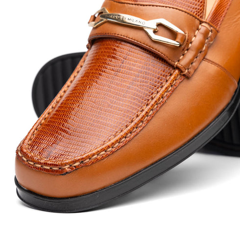 Marco Di Milano Honey Hugo Lizard & Calfskin Bit Loafers
