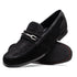 Marco Di Milano Black-Black Hugo Sueded Ostrich Leg Bit Loafers