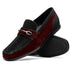 Marco Di Milano Black-Wine Hugo Sueded Ostrich Leg Bit Loafers