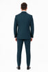 Men's Hunter Statement Ticket Pocket Peak Lapel Wool Double Breasted Vest Suit with Silver Buttons – Modern Fit