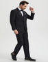 Black Tuxedo - Mens Wedding Suit Vested One Button - Black Prom Suit