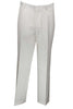 Mens Slim Fit Wool Feel Flat Front Dress Slacks in White