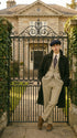 Men’s Black Long Trench Coat, All Weather Belted Maxi Length Dress Rain Coat