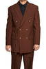 Mens Classic Poplin Double Breasted Suit in Brown