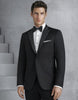 Mens Designer Kenneth Cole Slim Fit One Button Peak Tuxedo in Black - Mens Slim Fitted Tuxedo
