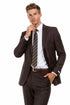 Men's Basic 2 Button Slim Fit Wedding Brown Suit