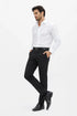 Men's Modern Fit Flat Front Tuxedo Separates Pants in Black