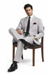 MEN'S 2PC SEERSUCKER MODERN FIT SUIT IN BLACK PINSTRIPE