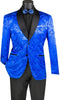Mens Blazer - Paisley Sport Coat - Royal Prom Tuxedo Dinner Jacket Blazer
