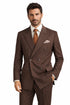 Pleated Suit - Mens Suits With Pleated Pant - Regular Fit Suit - Brown Suit