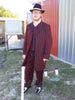 Mens Pinstripe Matching Shoes Suit Black And Hot Red