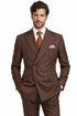Pleated Suit - Mens Suits With Pleated Pant - Regular Fit Suit - Brown Suit