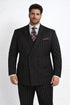 Mens Double Breasted 1920's Wide Bold Gangster Pinstripe Suit In Black