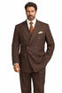 Pleated Suit - Mens Suits With Pleated Pant - Regular Fit Suit - Brown Suit