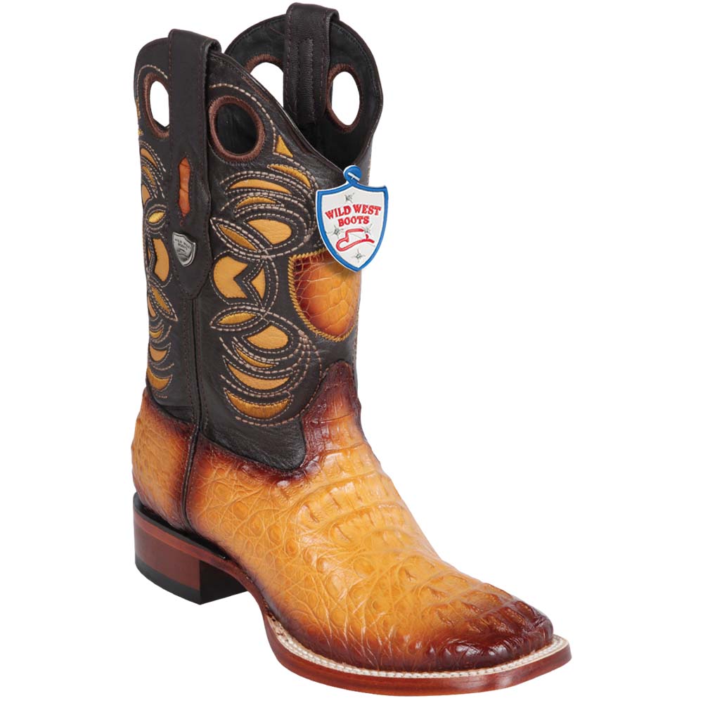 Botas de Cocodrilo Cognac Grabada Horma Rodeo WD-197