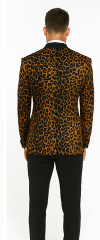 Wild Style Brown Leopard Blazer – Animal Print Party and Fashion Wear