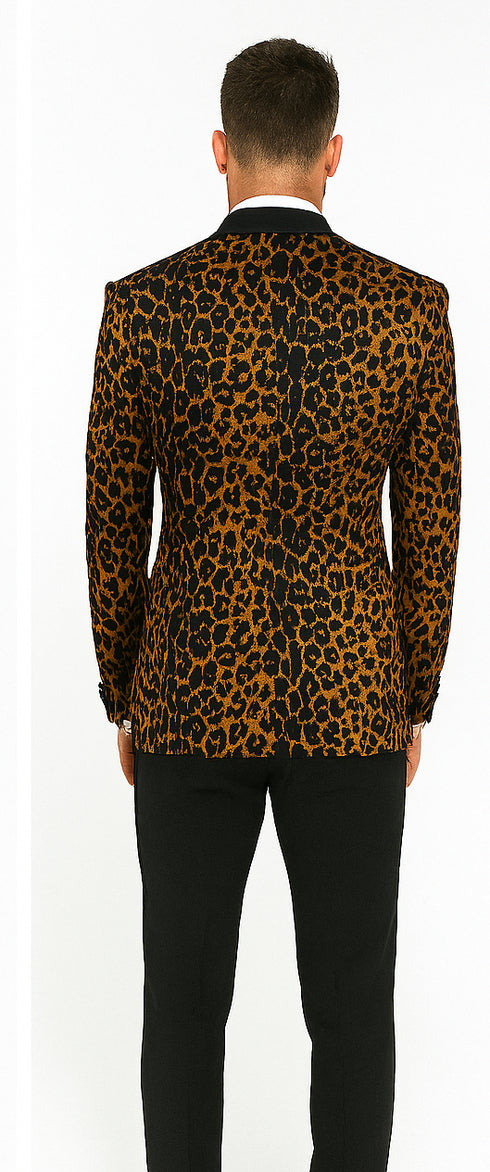 Wild Style Brown Leopard Blazer – Animal Print Party and Fashion Wear
