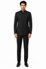 Apollo King Black Mandarin Collar Suit