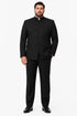 Apollo King Black Mandarin Collar Suit