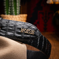Marco Di Milano Iowa Black Leather Belted Loafer