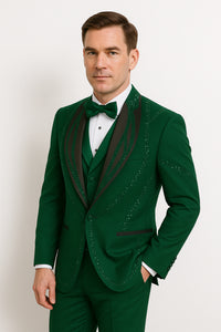 Hunter Green Italian Wool 3-Piece Modern Fit Tuxedo