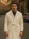 Ivory Alberto Belted Wool Topcoat – Stylish Men’s Winter Overcoat