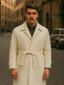 Ivory Alberto Belted Wool Topcoat – Stylish Men’s Winter Overcoat