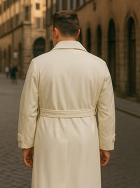 Ivory Alberto Belted Wool Topcoat – Stylish Men’s Winter Overcoat