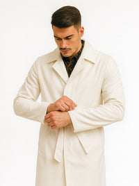 Ivory Alberto Belted Wool Topcoat – Stylish Men’s Winter Overcoat