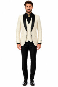 Ivory Tuxedo - Cream Wedding Suit - Off White Groom Suit