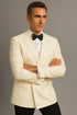 Ivory Double Breasted Tuxedo Dinner Jacket - Cream Dinner Jacket - Off White Tuxedos