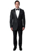 Mens Gray Tuxedo - Grey Wedding Suit-Mens Skinny Fit One Button Satin Trim Peak Lapel Prom & Wedding Tuxedo In Charcoal Grey