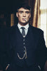 Mens Peaky Blinders Costume Thomas Shelby Vested Suit & Overcoat