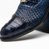Marco Di Milano John Navy Shoes Exotic Caiman Crocodile / Woven Leather Dress Oxfords