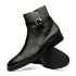 Zelli Jodphur Black Italian Calfskin Double Buckle Strap Boot