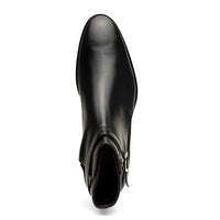 Zelli Jodphur Black Italian Calfskin Double Buckle Strap Boot
