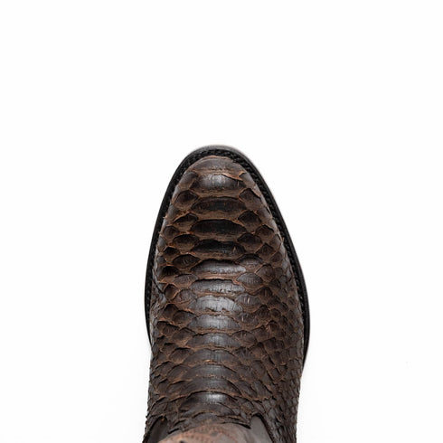 Marco Di Milano Kansas Brown Python Round Toe Cowboy Boots