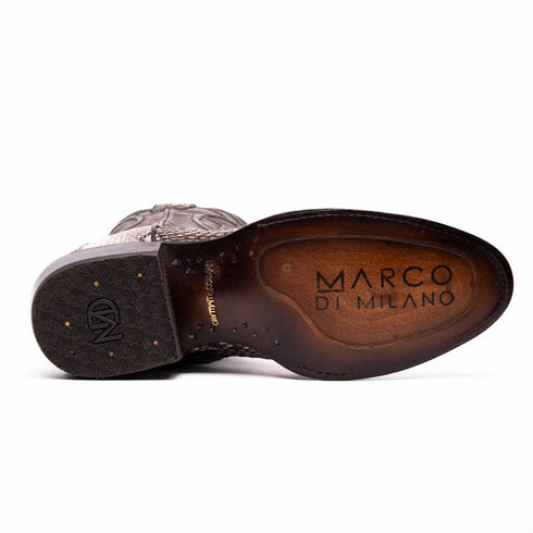 Marco Di Milano Kansas Natural Python Round Toe Cowboy Boots