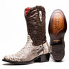 Marco Di Milano Kansas Natural Python Round Toe Cowboy Boots
