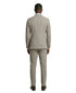 Khaki Pinstripe Double-Breasted Slim Fit 2-Piece Suit