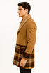 Mens Khaki Plaid Overcoat - Wool Peacoat - Plaid Topcoats