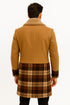 Mens Khaki Plaid Overcoat - Wool Peacoat - Plaid Topcoats