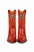 Men's King Exotic Snip Toe Pull Up Leather Boots Handmade Cognac (4943803)