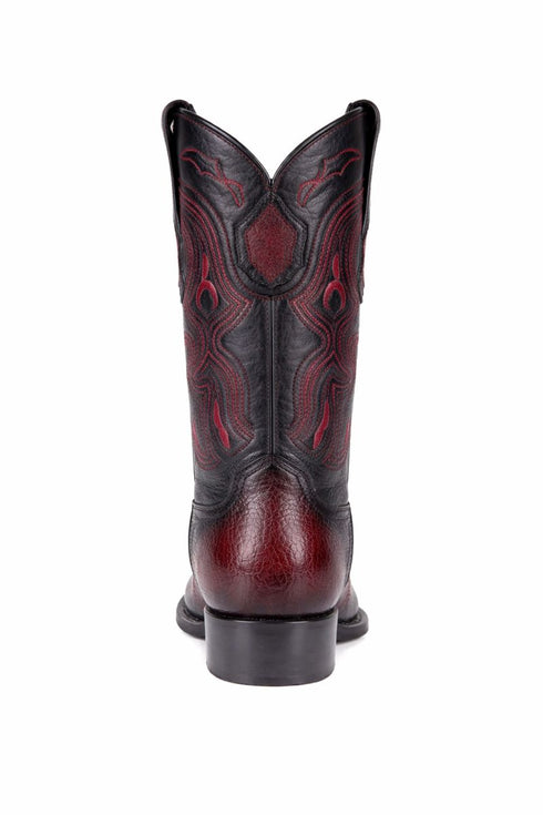 King Exotic Men's Ostrich Leg Faded Burgundy Cowboy Boots - H79 Dubai Toe
