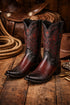 King Exotic Men's Ostrich Leg Faded Burgundy Cowboy Boots - H79 Dubai Toe