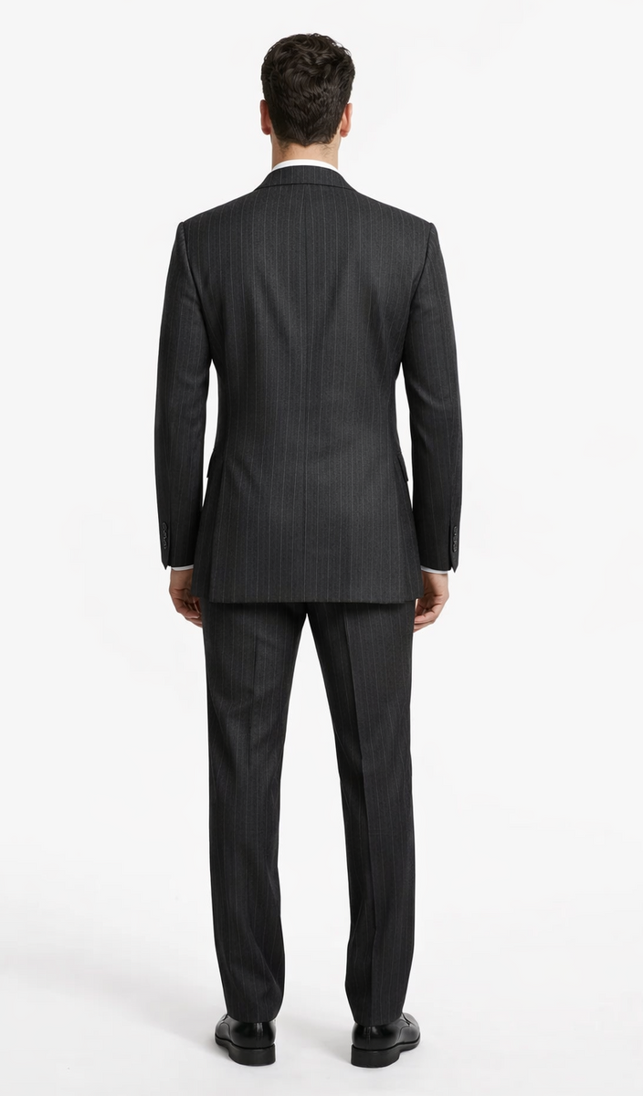 Kingsman Chalk-Striped Double Breasted Eggsy - Color Dark Grey