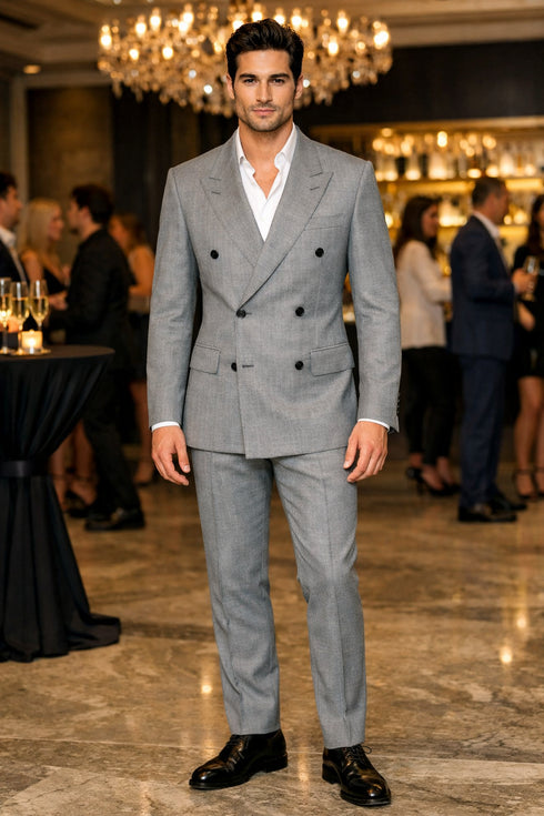 Kingsman Harry Light Grey Double Breasted Suit