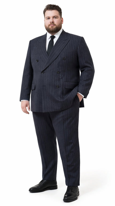 Kingsman Harrys Pinstriped Blue Double Breasted Suit