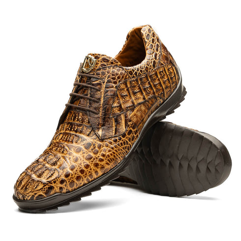 Marco Di Milano Kratos Men's Rustic Orix Shoes Exotic Caiman Crocodile Sneakers